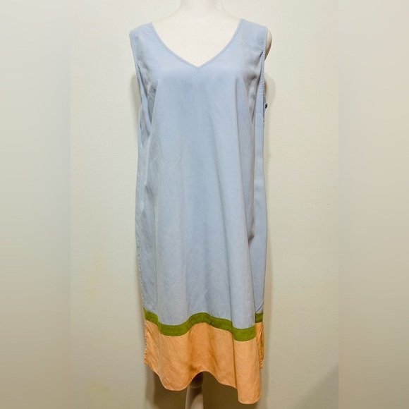 Soft Surroundings 100% Silk Sleeveless Colorblock Mini Dress - Picture 1 of 7